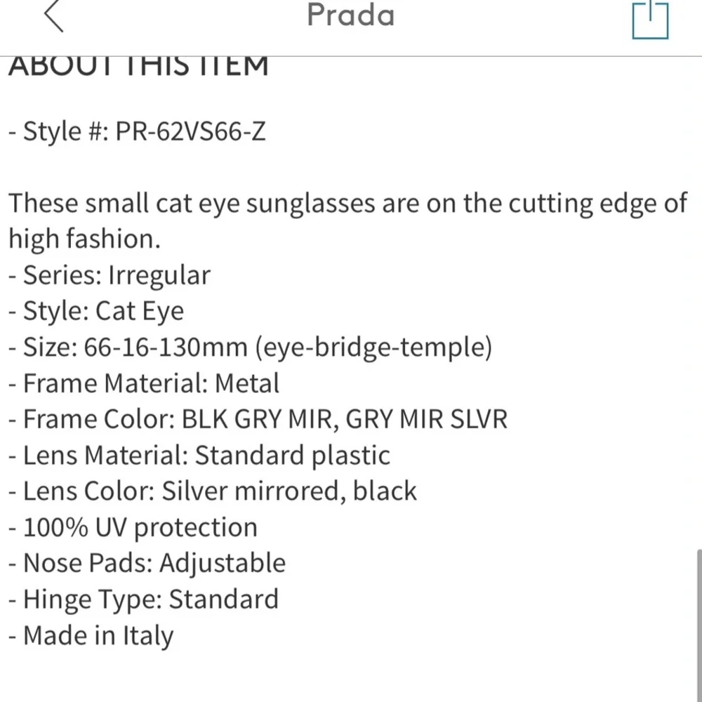 PRADA ❤️‍🔥 NWT CAT EYESUNGLASSES WITH CASE